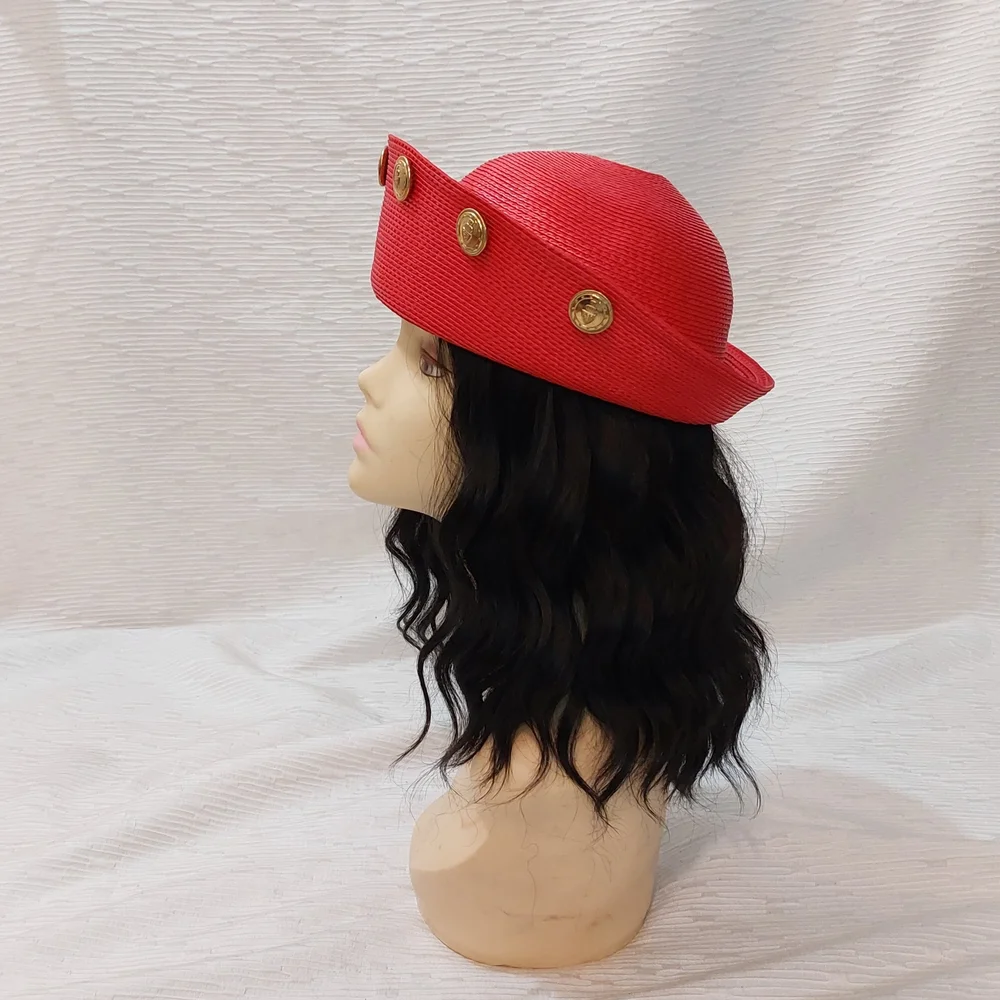 Vintage Red Beret with Gold Medallion Accents - Women Accessories - Picture 8 of 14